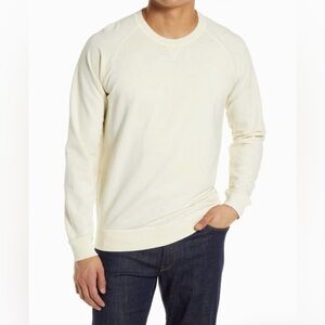 Peter Millar Lava Wash Sweatshirt Mens Sz M Cream Ivory Crewneck Golf Athleisure